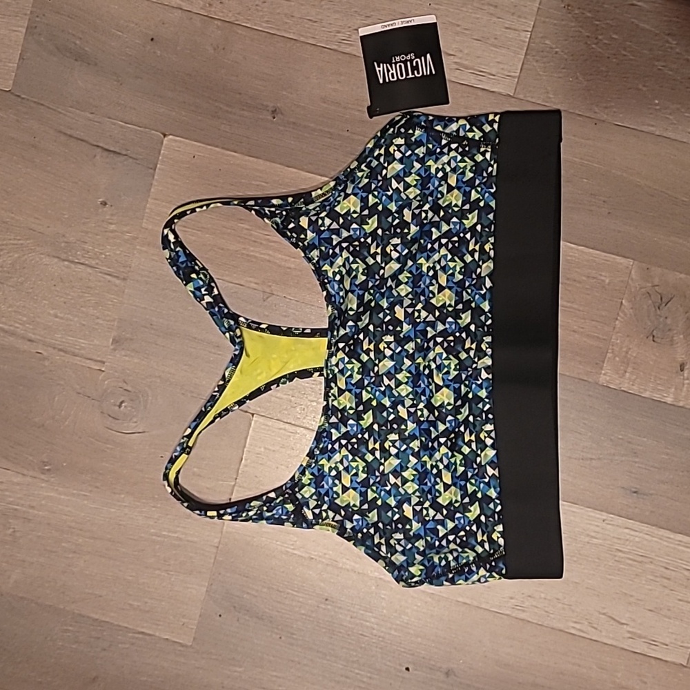 Nwt Victoria Sport Women's The Player Abstract Print Racerback Sports Bra Size L - Picture 2 of 4